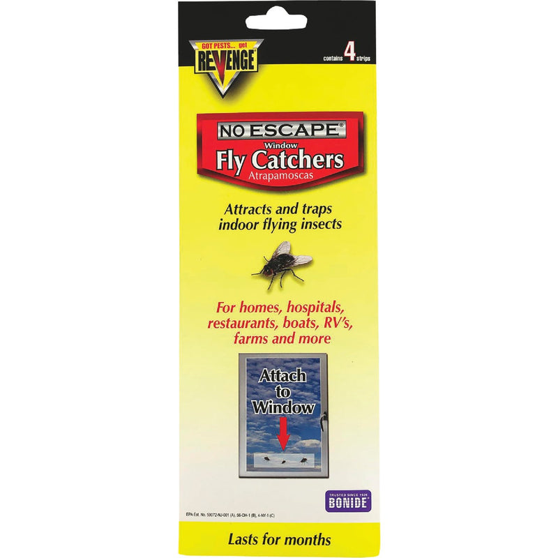 REVENGE No Escape Disposable Indoor Window Fly Catchers (4-Pack)