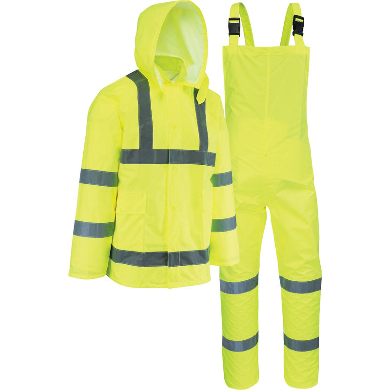 West Chester Protective Gear XL 3-Piece Hi-Vis Yellow Rain Suit