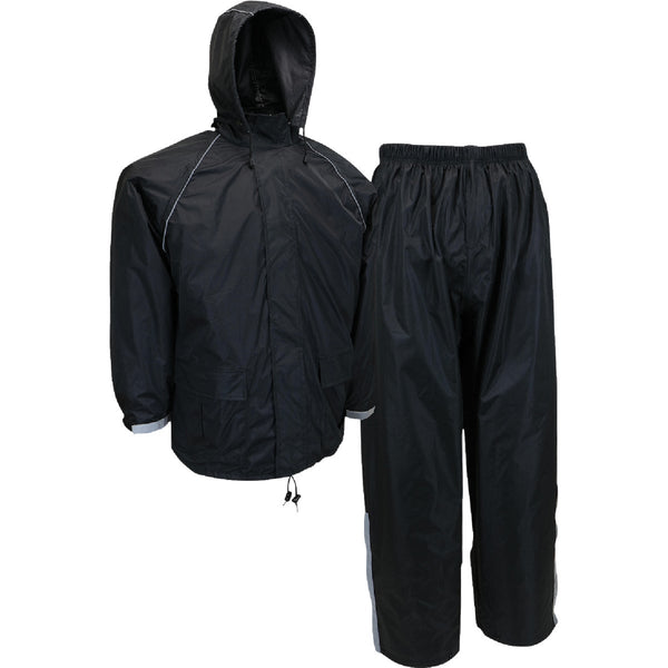 John Deere XL 3-Piece Black Polyester Rain Suit