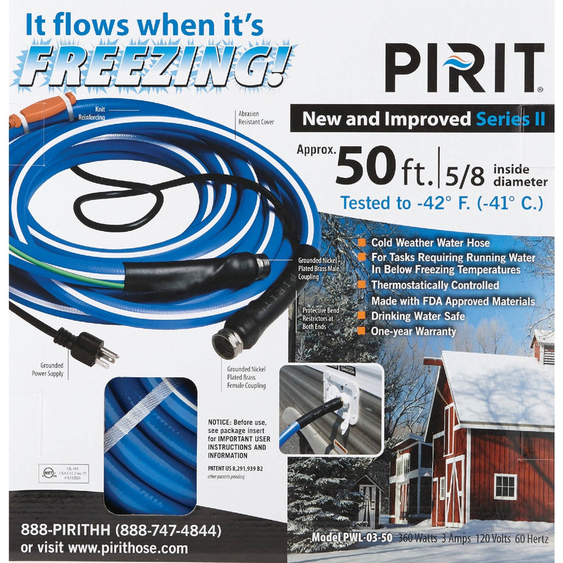 Pirit 5/8 In. Dia. x 50 Ft. L. Heated Water Hose