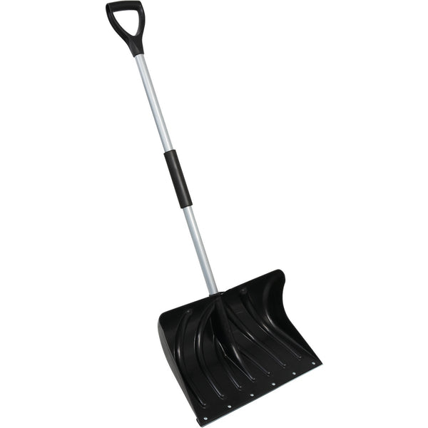 20 In. Poly Snow Shovel with Steel Wear Strip and 38 In. Steel Handle