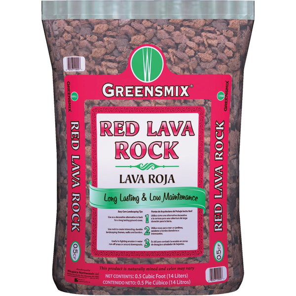 Greensmix 0.5 Cu. Ft. Red Volcanic Rock, 25 Lb.