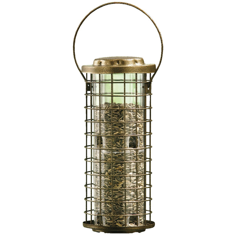 Perky-Pet Squirrel Stumper Gold Metal Cage Bird Feeder