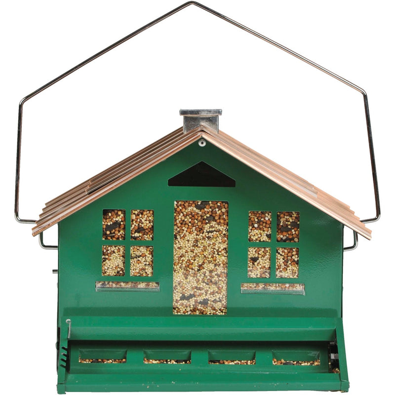 Perky-Pet Squirrel-Be-Gone Green Metal 12 Lb. Capacity Bird Feeder