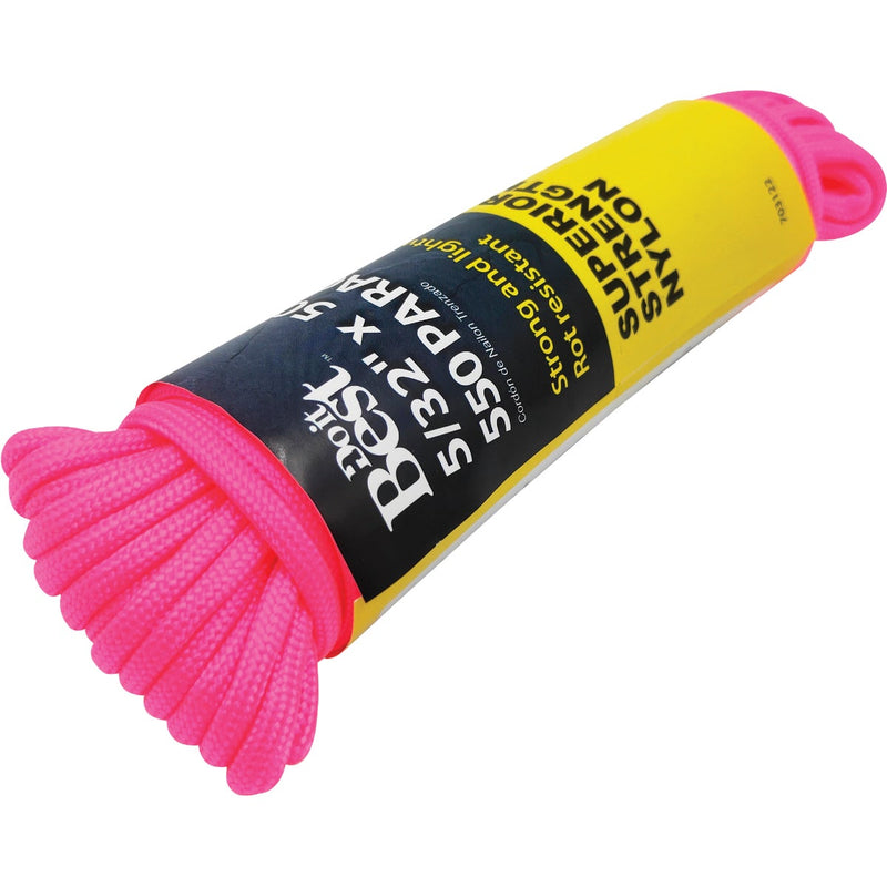 Do it Best 550 5/32 In. x 50 Ft. Pink Nylon Paracord