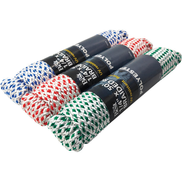 Do it Best 1/4 In. x 50 Ft. Assorted Colors Diamond Braided Polyester Packaged Rope