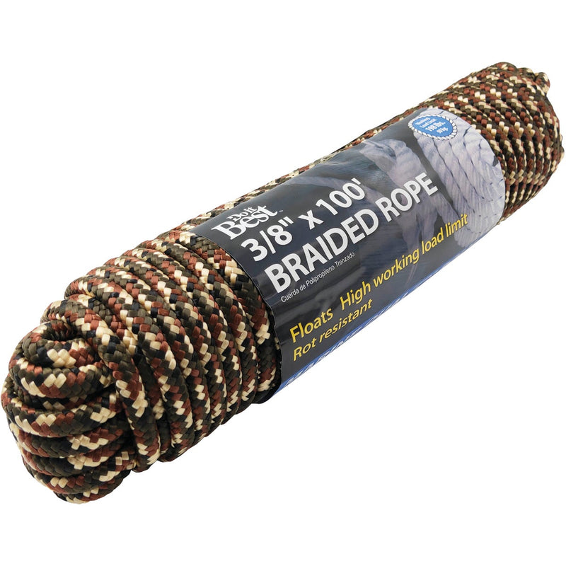 Do it Best 3/8 In. x 100 Ft. Camouflage Diamond Braided Polypropylene Packaged Rope