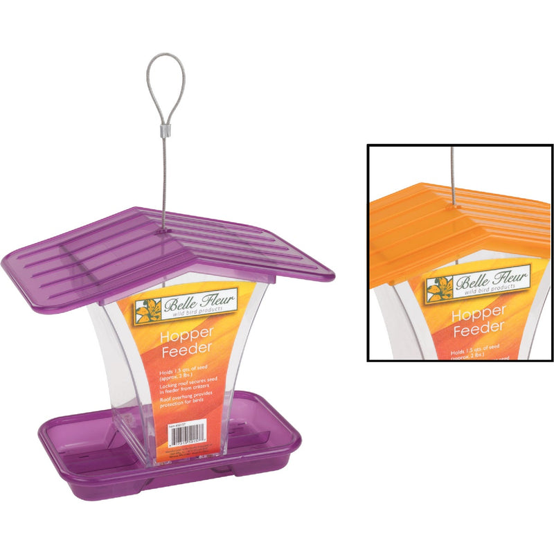 Stokes Select Belle Fleur Plastic 1.5 Qt. Capacity Hopper Bird Feeder