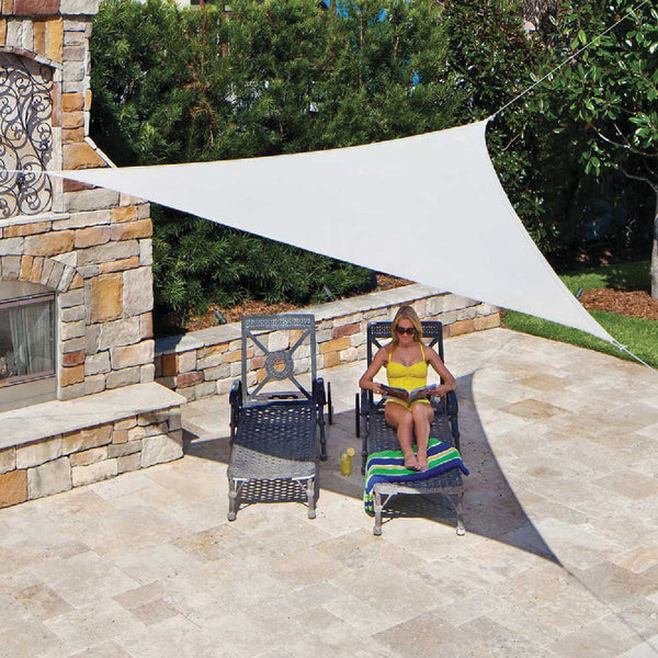 Coolaroo 11 Ft. 10 In Pebble High Density Polyethylene Ready To Hang Shade Sail Canopy