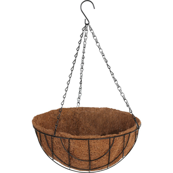 Best Garden 12 In. Steel Rod Black Powder Coat Hanging Plant Basket