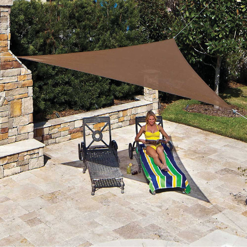 Coolaroo 11 Ft. 10 In Mocha High Density Polyethylene Ready To Hang Shade Sail Canopy