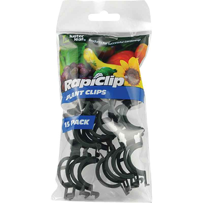 Rapiclip 1 In. x 1-1/2 In. Green Plastic Plant Support Clip (15-Pack)