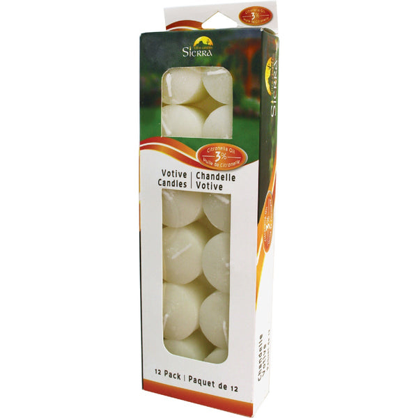 Sierra 0.9 Oz. 1-Wick Votive Citronella Candle (12-Pack)