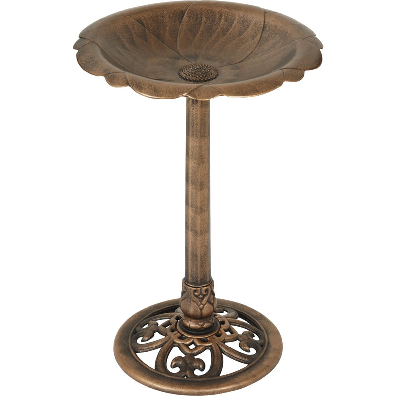 Best Garden Antique Bronze Flower Pedestal Bird Bath