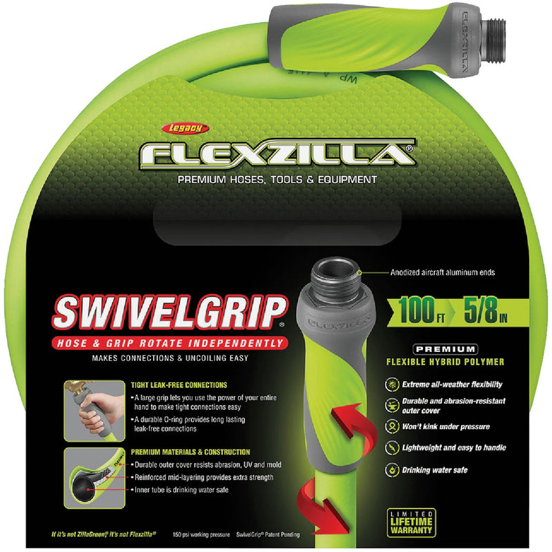 Flexzilla 5/8 In. Dia. x 100 Ft. L. Drinking Water Safe Garden Hose with SwivelGrip Connections