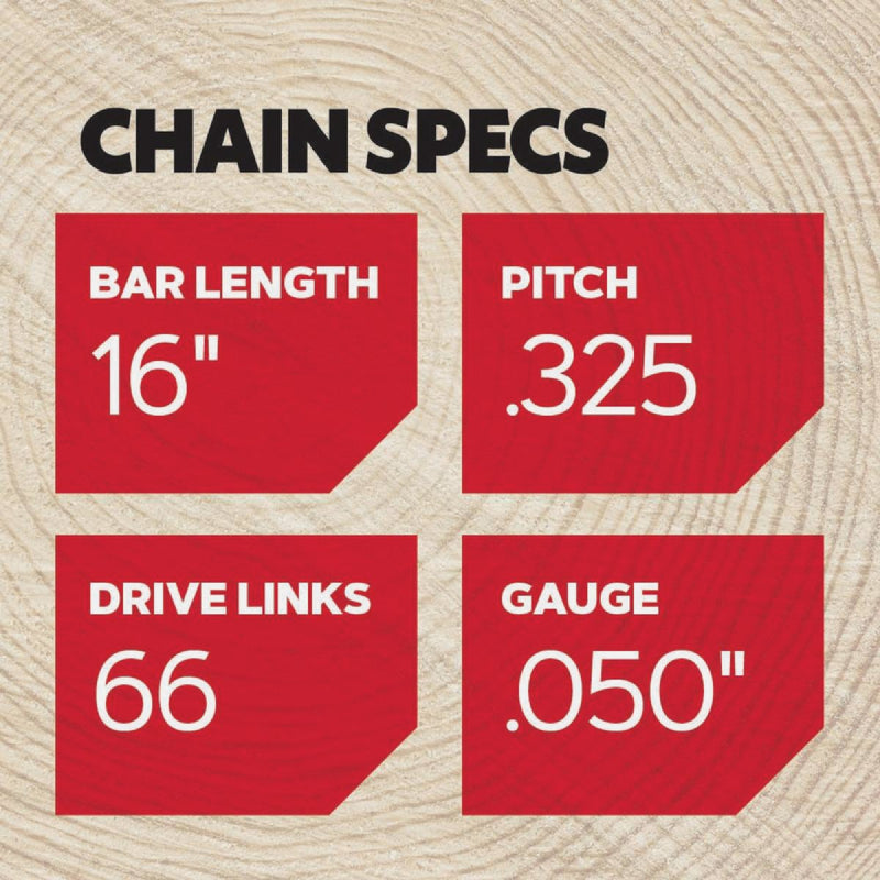 Oregon M66 SpeedCut Saw Chain for 16 in. Bar - 66 Drive Links - fits Echo, Husqvarna and Jonsered, Craftsman, Makita and others