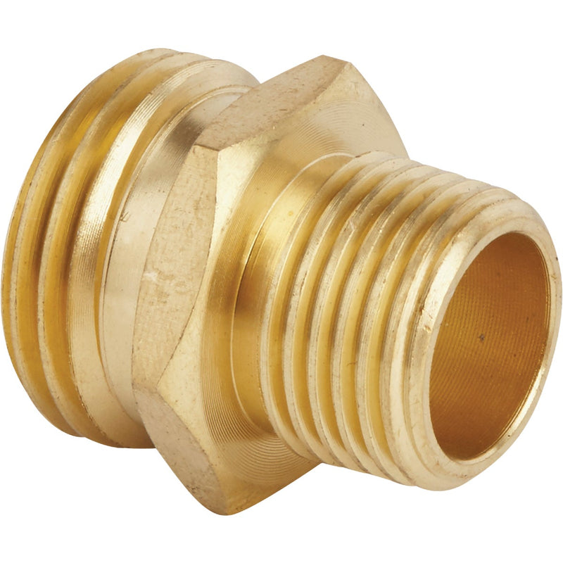 Best Garden 3/4 In. MHT x 1/2 In MPT Brass Non-Swivel Hose Connector