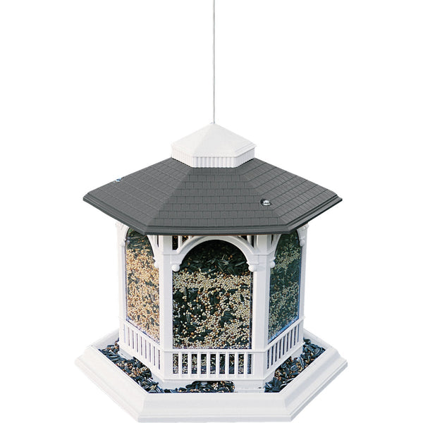 Cherry Valley White Plastic 10 Lb. Capacity Gazebo Bird Feeder