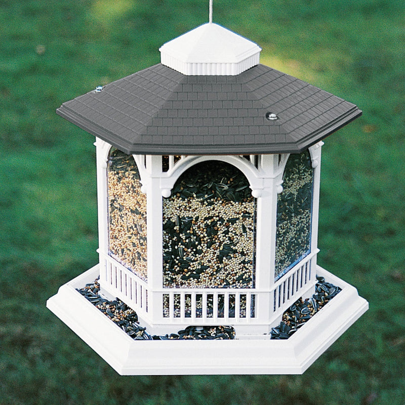 Cherry Valley White Plastic 10 Lb. Capacity Gazebo Bird Feeder