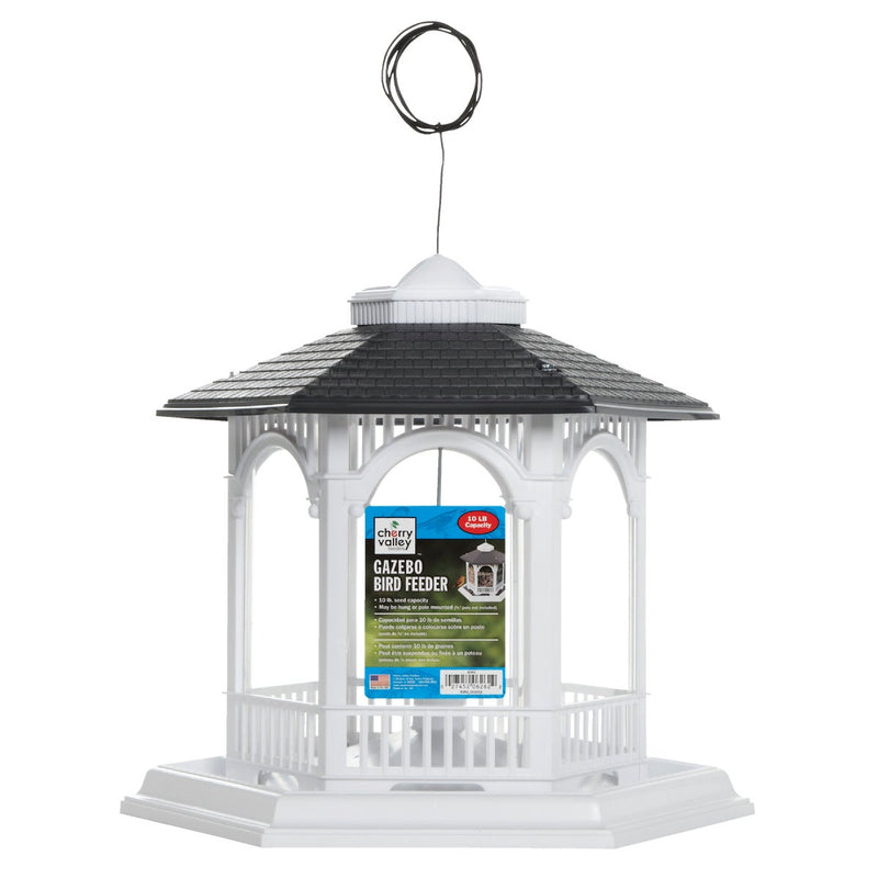 Cherry Valley White Plastic 10 Lb. Capacity Gazebo Bird Feeder