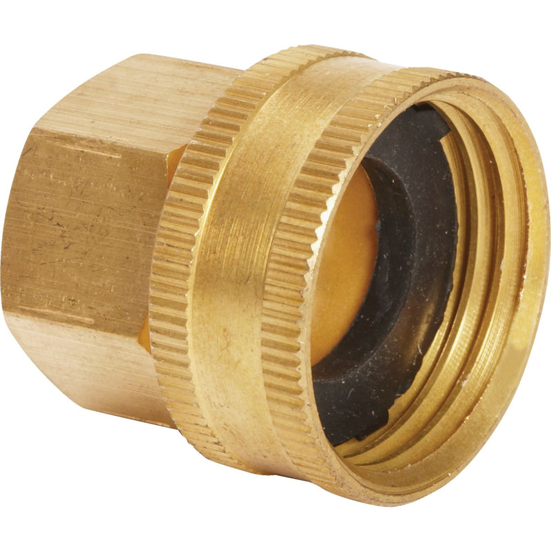 Best Garden 3/4 In. FHT x 1/2 In FPT Brass Swivel Hose Connector