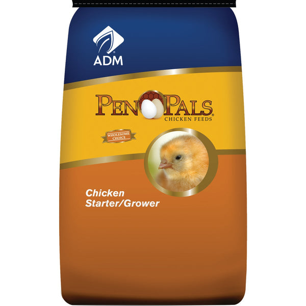 ADM Pen Pals 50 Lb. Medicated Chicken Starter/Grower Chicken Feed