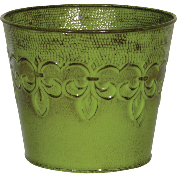 Robert Allen Fleur De Lis 4 In. Metal Tansey Green Planter