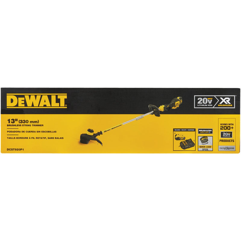 DEWALT 20V MAX Brushless Folding Cordless String Trimmer Kit with 5.0 Ah Battery & Charger