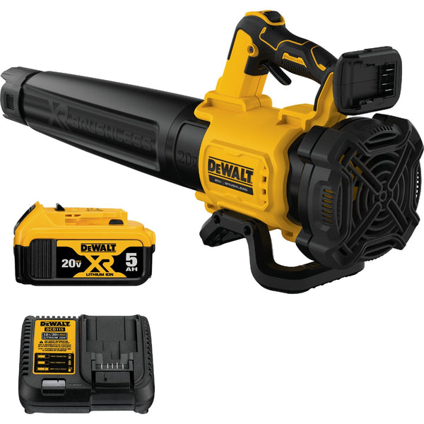 DEWALT 20V MAX XR Brushless Cordless Blower Kit with 5.0 Ah Battery & Charger