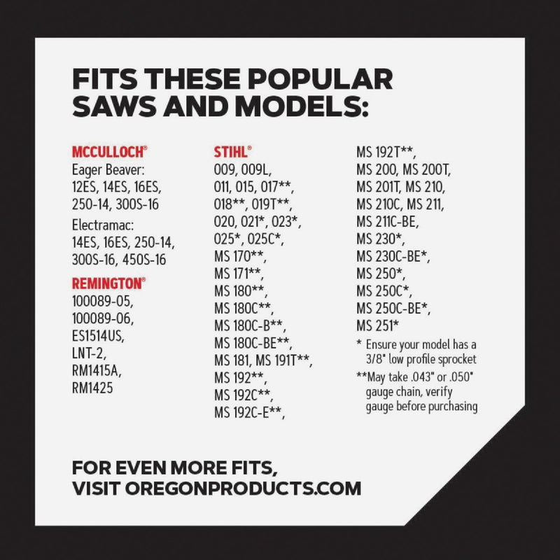 Oregon T50 VersaCut Saw Chain for 14 in. Bar - 50 Drive Links - fits Stihl, Remington, McCulloch, Craftsmand Homelite and more