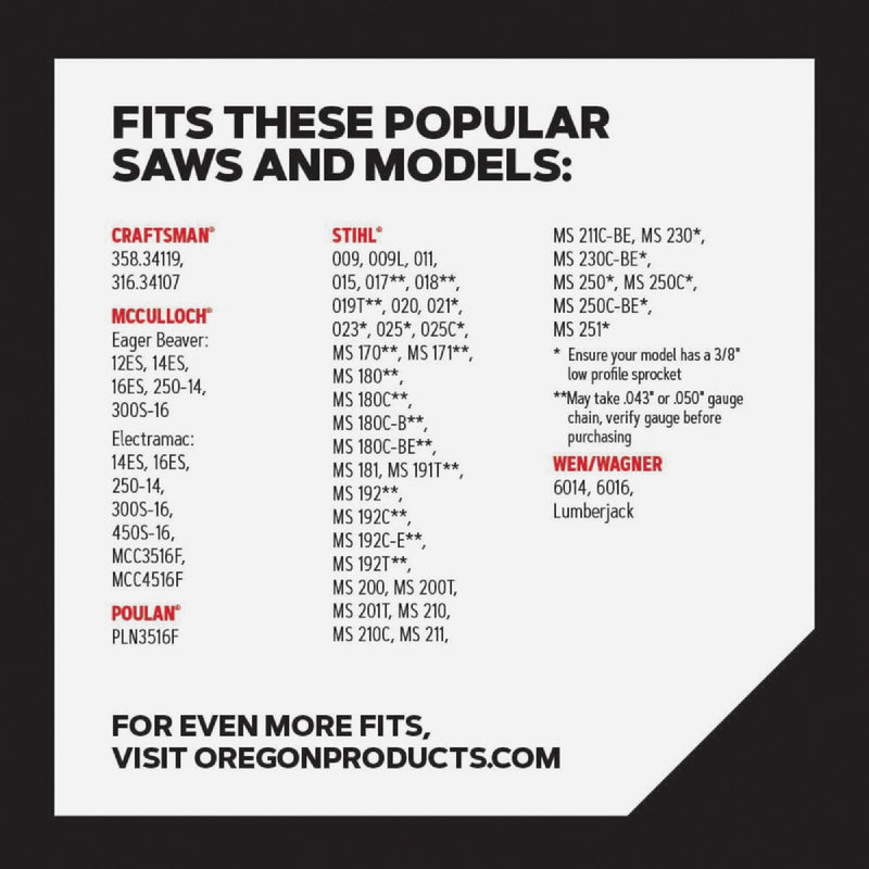 Oregon T55 VersaCut Saw Chain for 16 in. Bar - 55 Drive Links - fits Stihl, Craftsman, McCulloch and Poulan