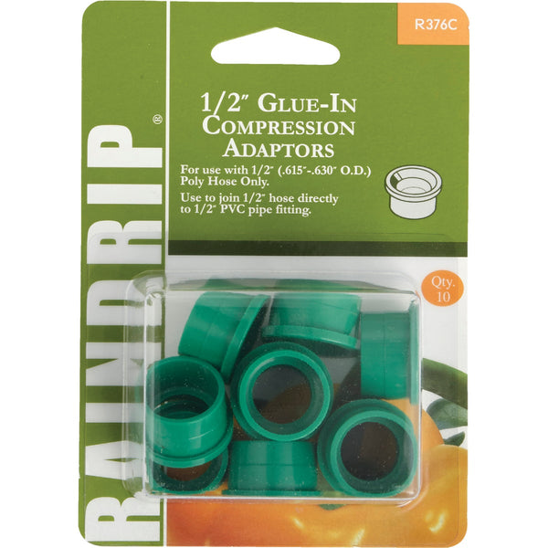 Raindrip 1/2 In. PVC x 1/2 In. Compression Glue-In Hose-To-Drip Adapter (10-Pack)