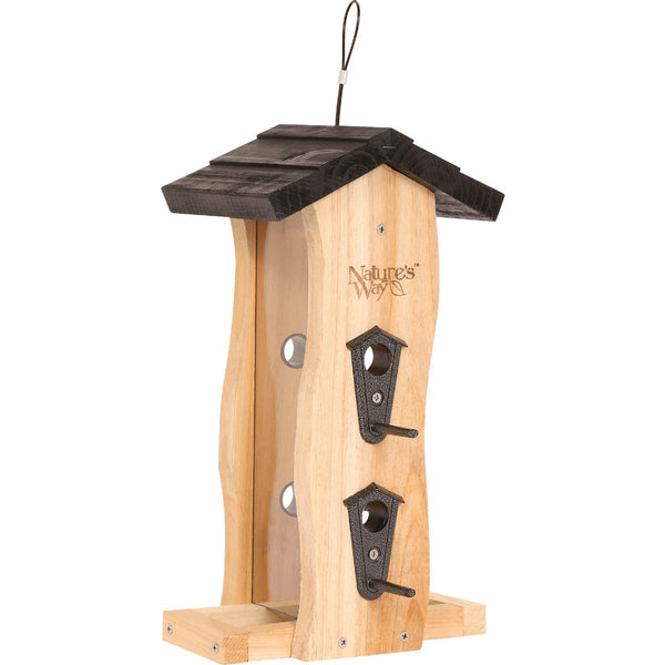 Nature's Way Natural Cedar Vertical Wave Bird Feeder