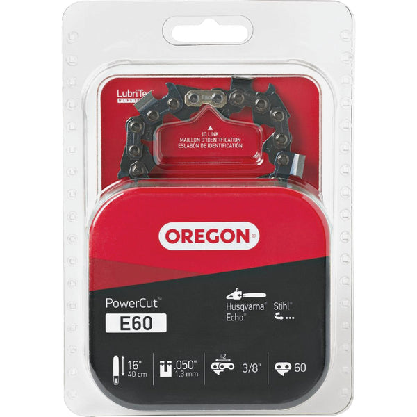 Oregon E60 PowerCut Saw Chain for 16in. Bar - 60 Drive Links - fits Husqvarna, Echo, Stihl, Poulan, Craftsman and others