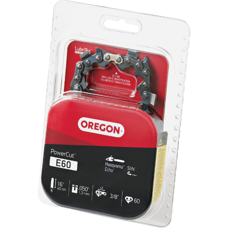 Oregon E60 PowerCut Saw Chain for 16in. Bar - 60 Drive Links - fits Husqvarna, Echo, Stihl, Poulan, Craftsman and others