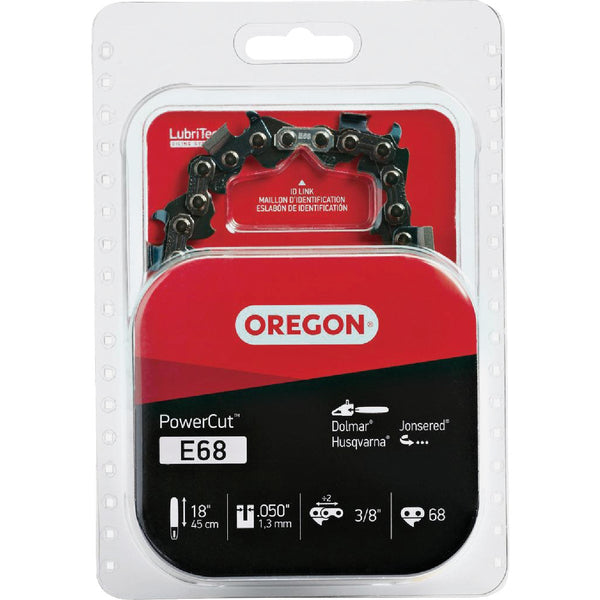 Oregon E68 PowerCut Saw Chain for 18in. Bar - 68 Drive Links - fits Husqvarna, Jonsered, Poulan, Efco, Makita and others