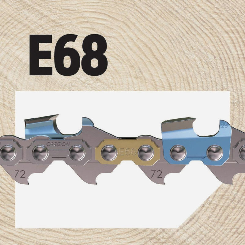 Oregon E68 PowerCut Saw Chain for 18in. Bar - 68 Drive Links - fits Husqvarna, Jonsered, Poulan, Efco, Makita and others