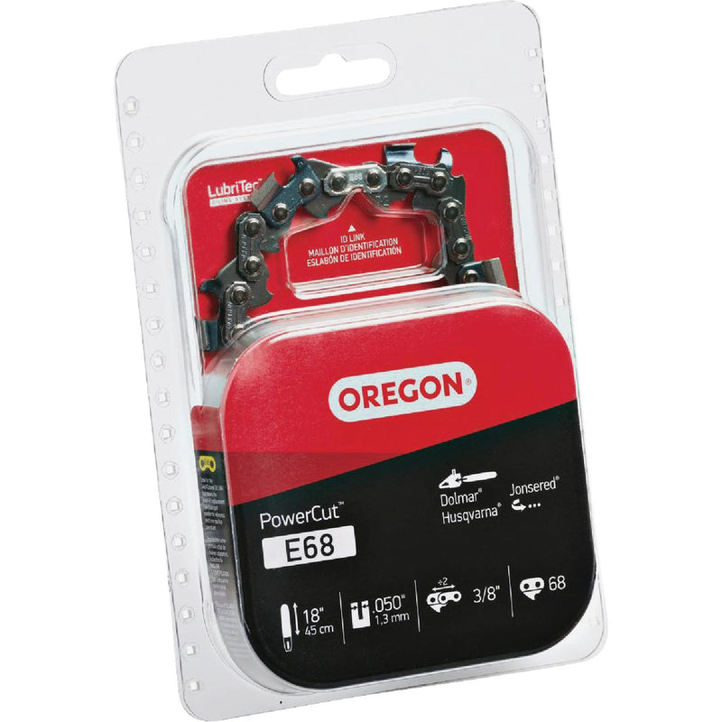 Oregon E68 PowerCut Saw Chain for 18in. Bar - 68 Drive Links - fits Husqvarna, Jonsered, Poulan, Efco, Makita and others