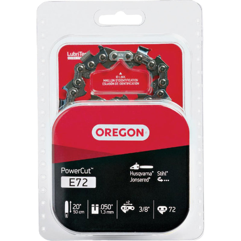 Oregon E72 PowerCut Saw Chain for 20in. Bar - 72 Drive Links - fits Echo, Husqvarna, Stihl, Makita, Craftsman and more