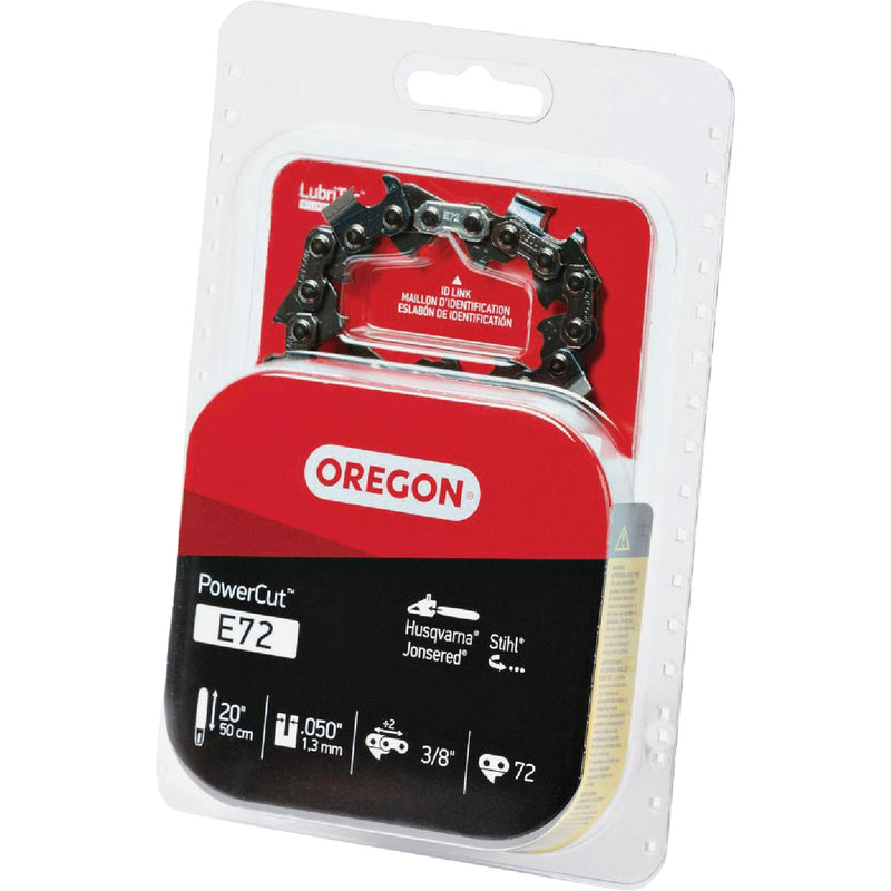 Oregon E72 PowerCut Saw Chain for 20in. Bar - 72 Drive Links - fits Echo, Husqvarna, Stihl, Makita, Craftsman and more