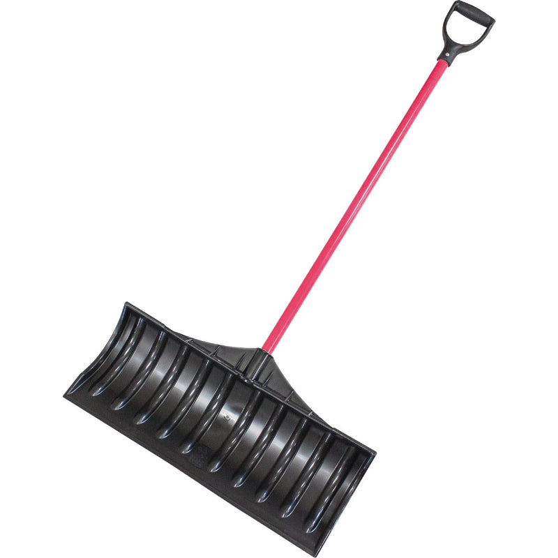 Bully Tools 27 In. Poly Snow Pusher with 46.5 In. Fiberglass Handle