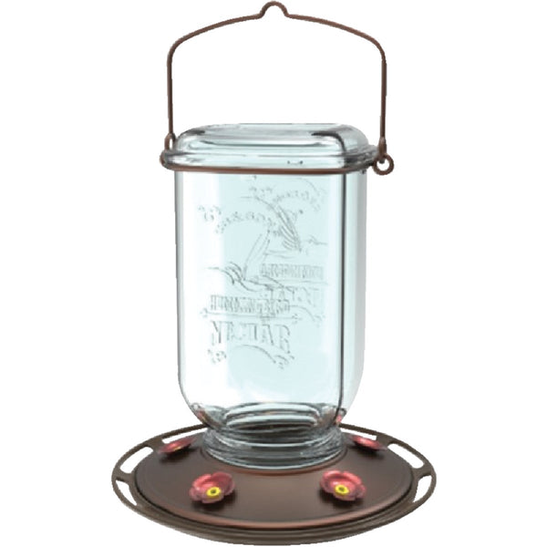 More Birds 25 Oz. Glass Mason Jar Hummingbird Feeder