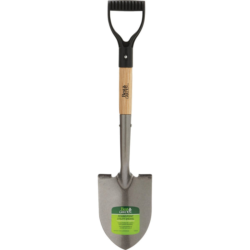 Best Garden 18 In. Wood D-Handle Round Point Utility Shovel