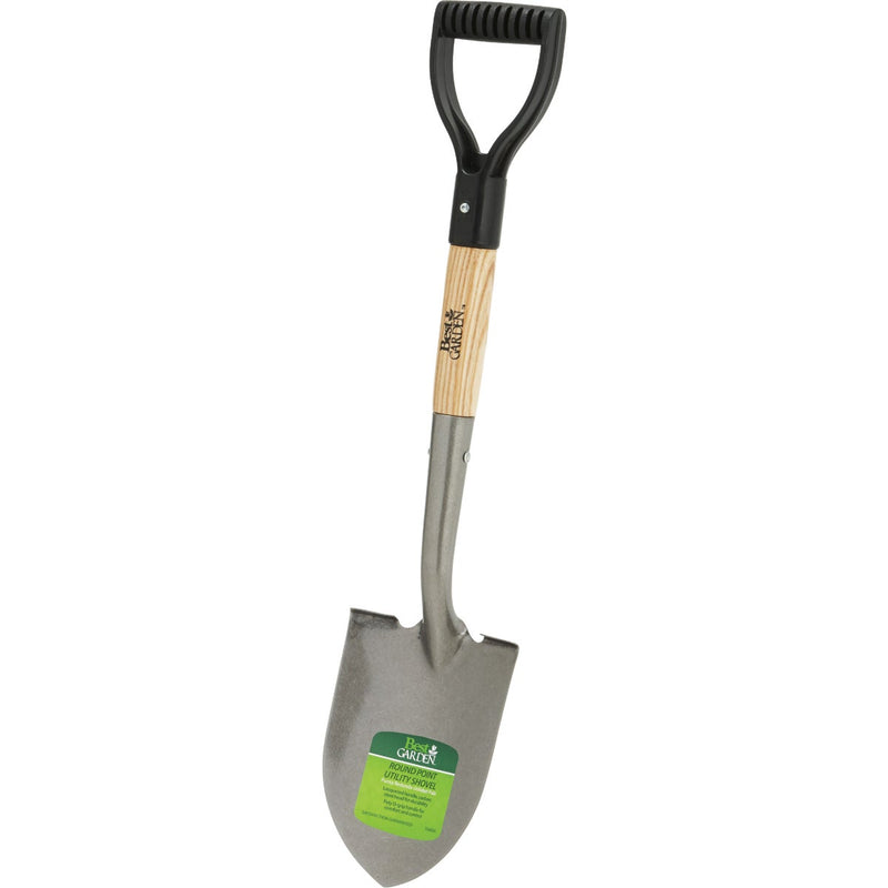 Best Garden 18 In. Wood D-Handle Round Point Utility Shovel