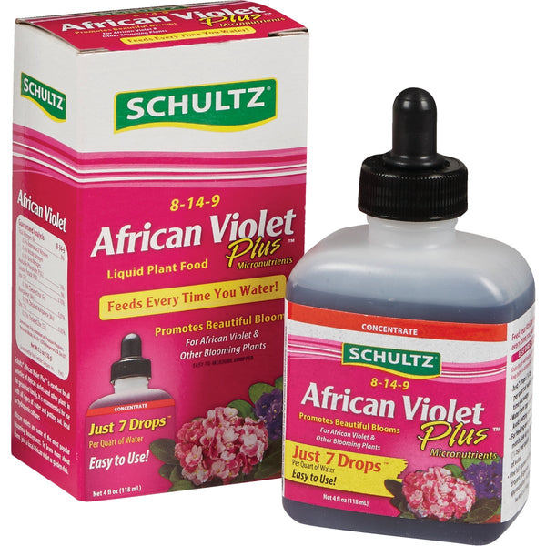 Schultz 4 Oz. Concentrate 8-14-9 African Violet Liquid Plant Food Plus