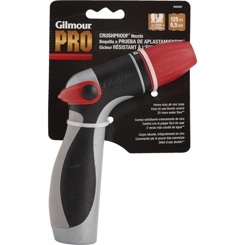 Gilmour Pro Zinc Crush Proof Pistol Nozzle, Black & Gray