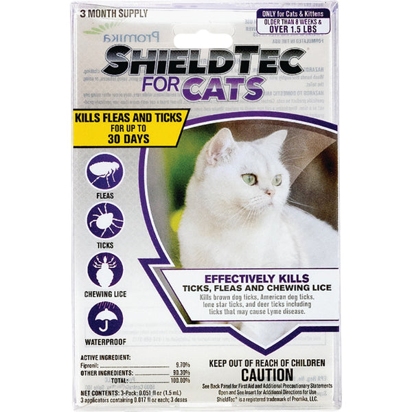 ShieldTec 3-Month Supply Flea & Tick Treatment For Cats Over 1-1/2 Lb.