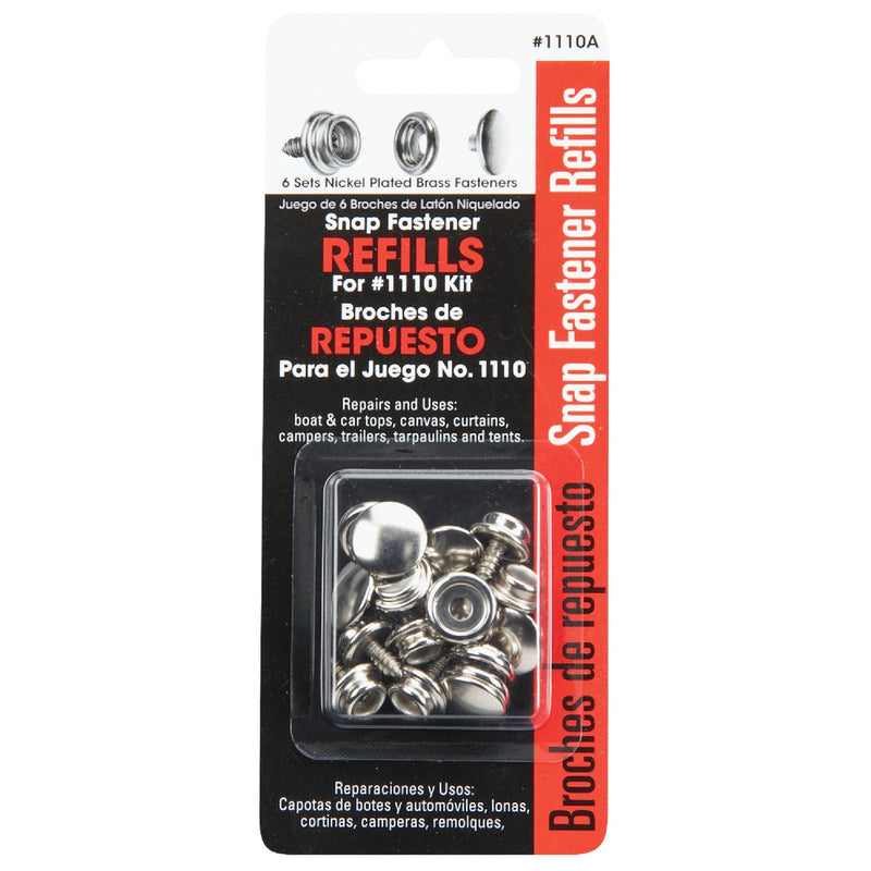 Lord & Hodge Metal Snap Fastener Refill for Canvas to Hard Surface (6 Ct.)
