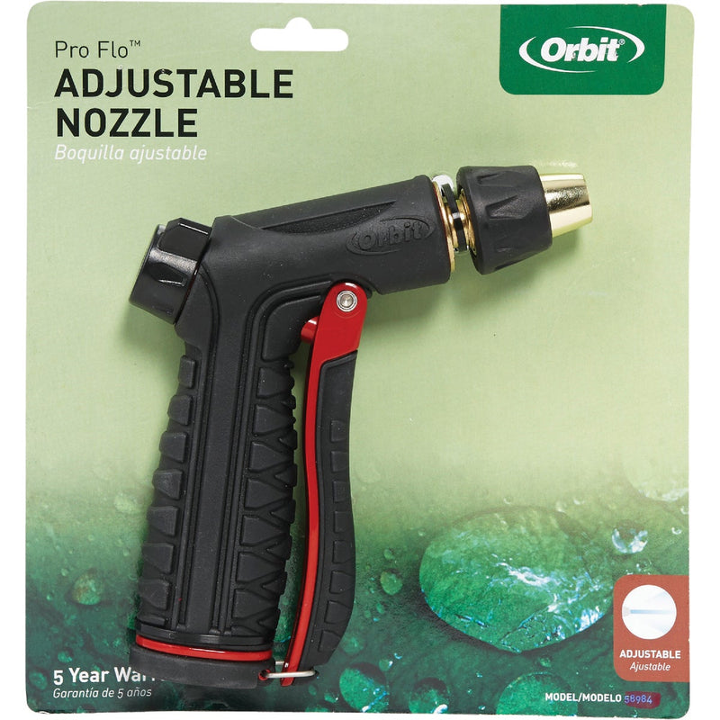 Orbit Pro Flo Metal Adjustable Pistol Nozzle, Black