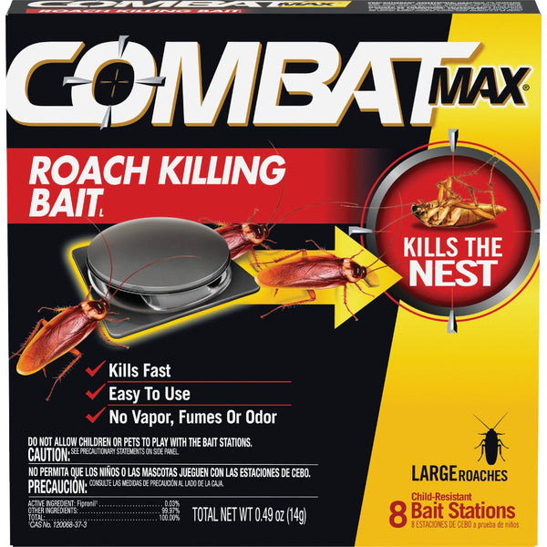 Combat Max 0.49 Oz. Solid Large Roach Bait Station (8-Pack)